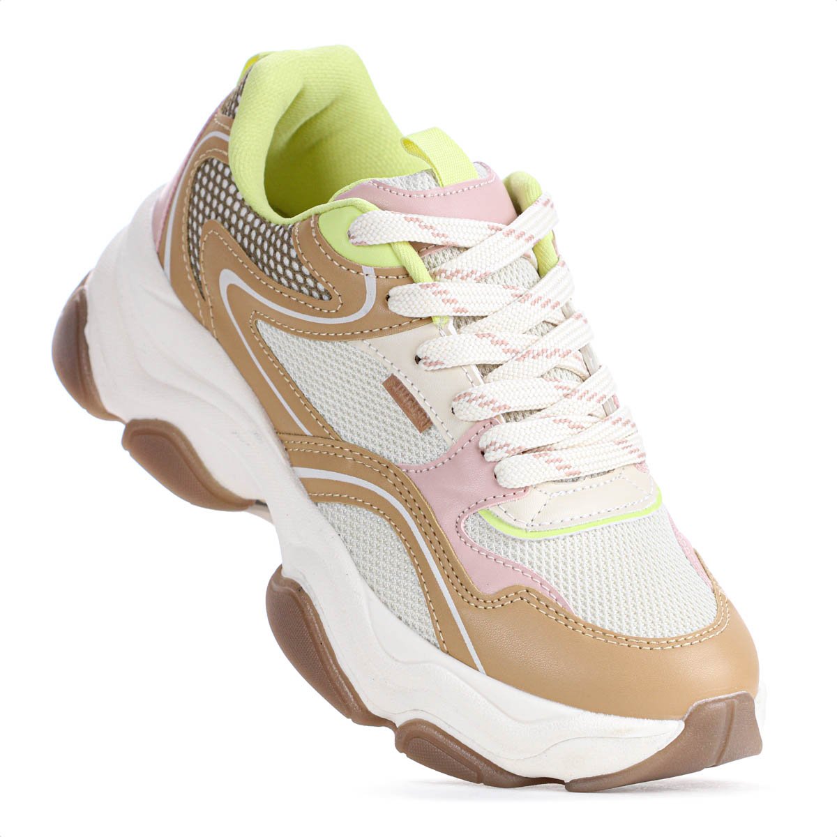 Tenis Anacapri Alexa Robusto Bege Off White e Verde - Feminino Multicores 5