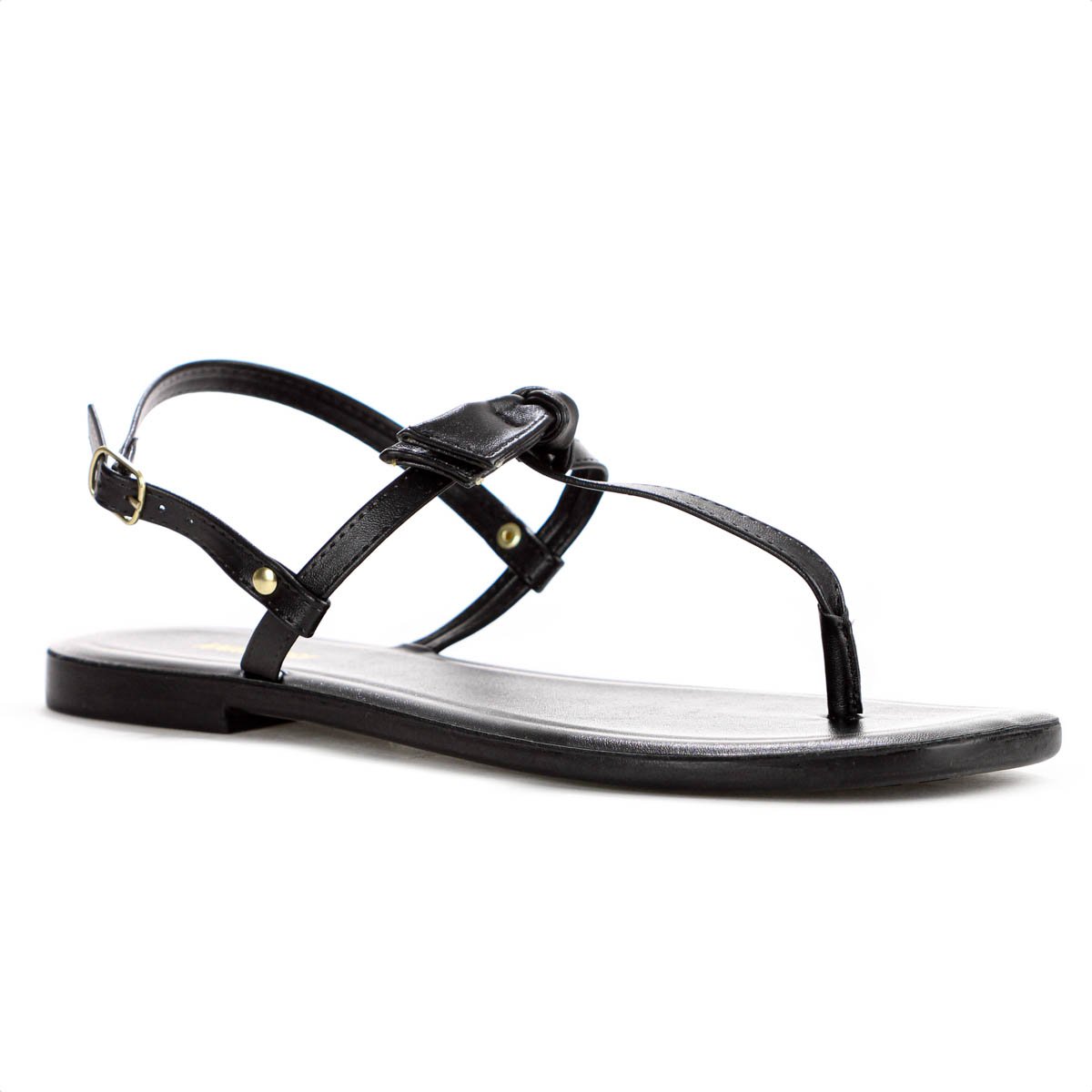 Sandalia Rasteira Anacapri Slim No Preto - Feminino 