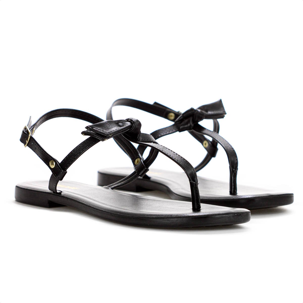 Sandalia Rasteira Anacapri Slim No Preto - Feminino  Preto 4