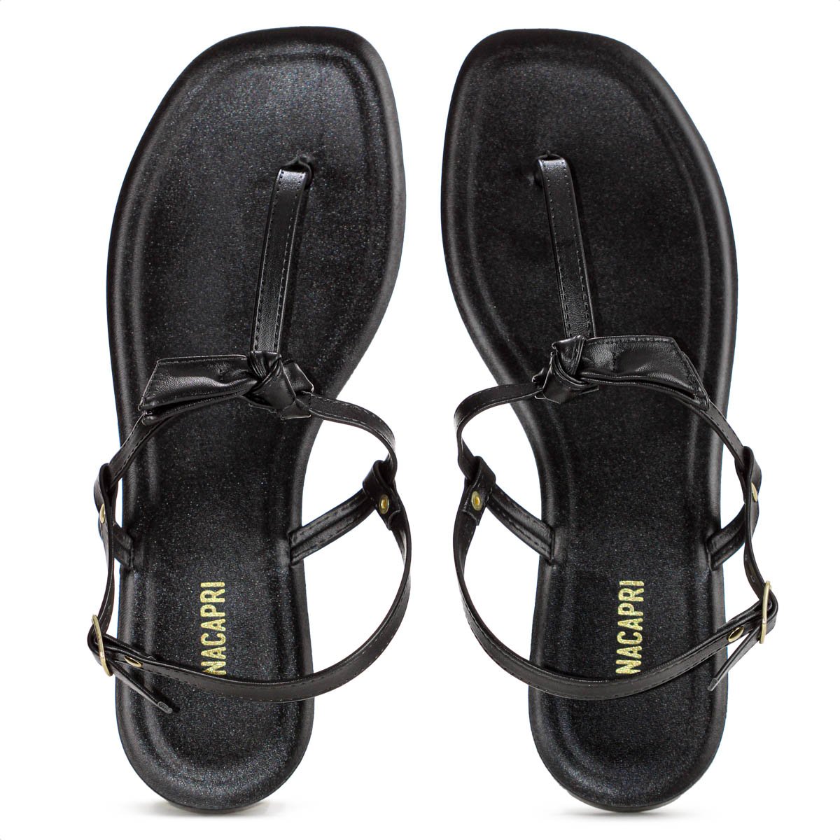 Sandalia Rasteira Anacapri Slim No Preto - Feminino  Preto 5