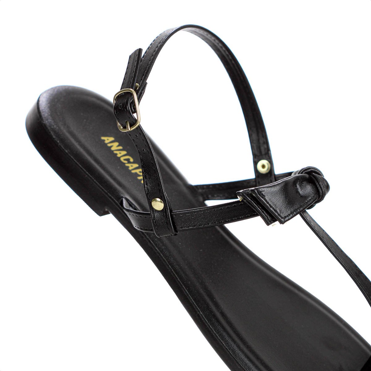 Sandalia Rasteira Anacapri Slim No Preto - Feminino  Preto 9