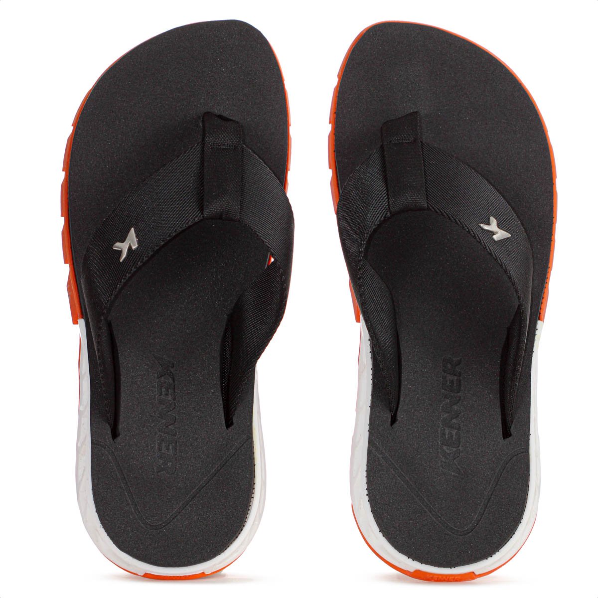 Chinelo Kenner Rakka Preto Laranja e Branco - Masculino