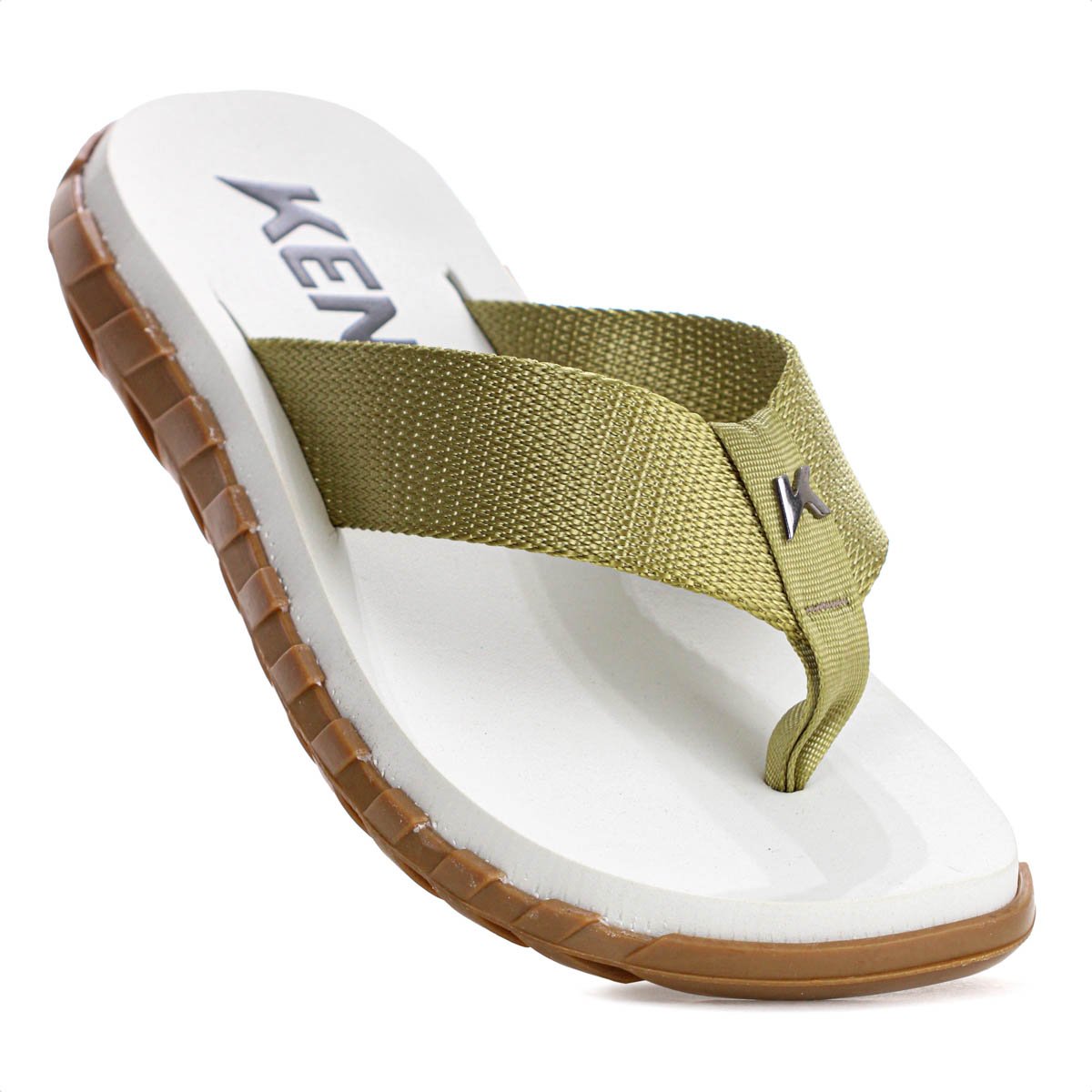 Chinelo Kenner Megah Off White Verde e Marrom - Masculino Off White 7