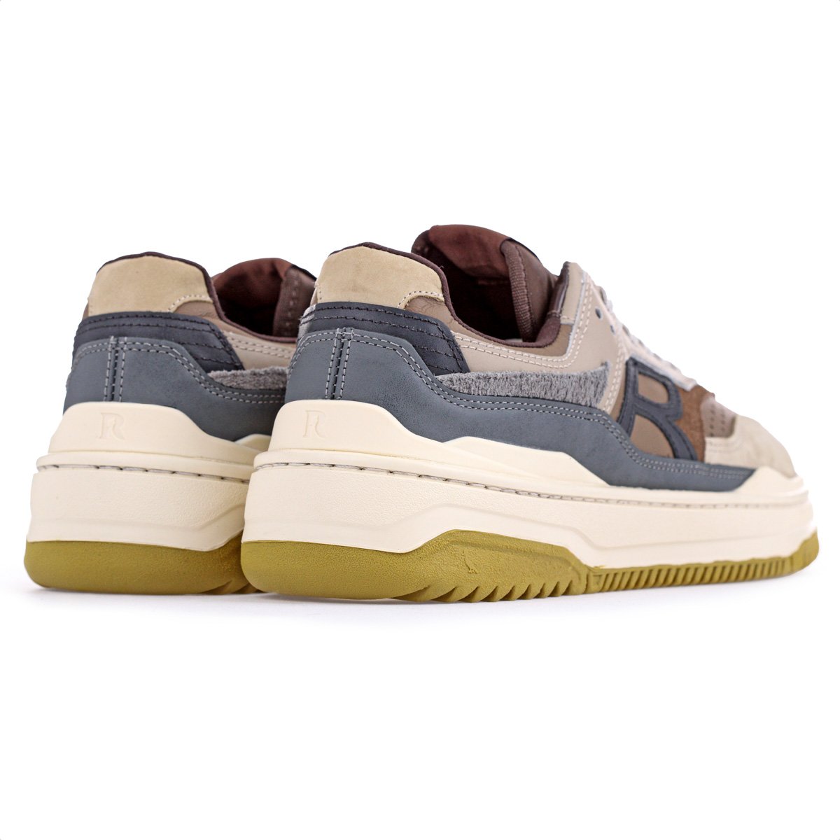 Tenis Reserva R-Broox Bege Marrom e Grafite - Masculino Multicores 5