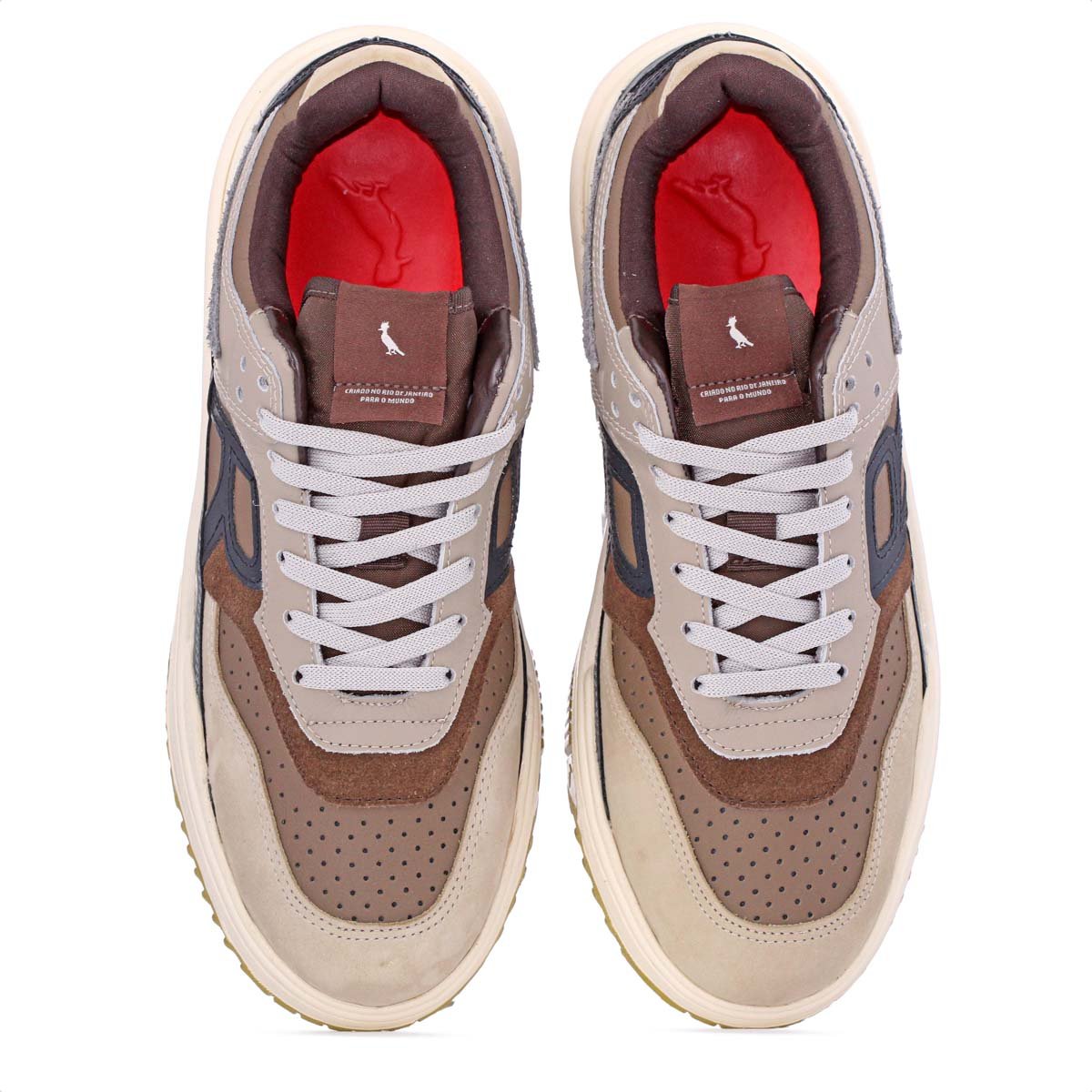 Tenis Reserva R-Broox Bege Marrom e Grafite - Masculino Multicores 6