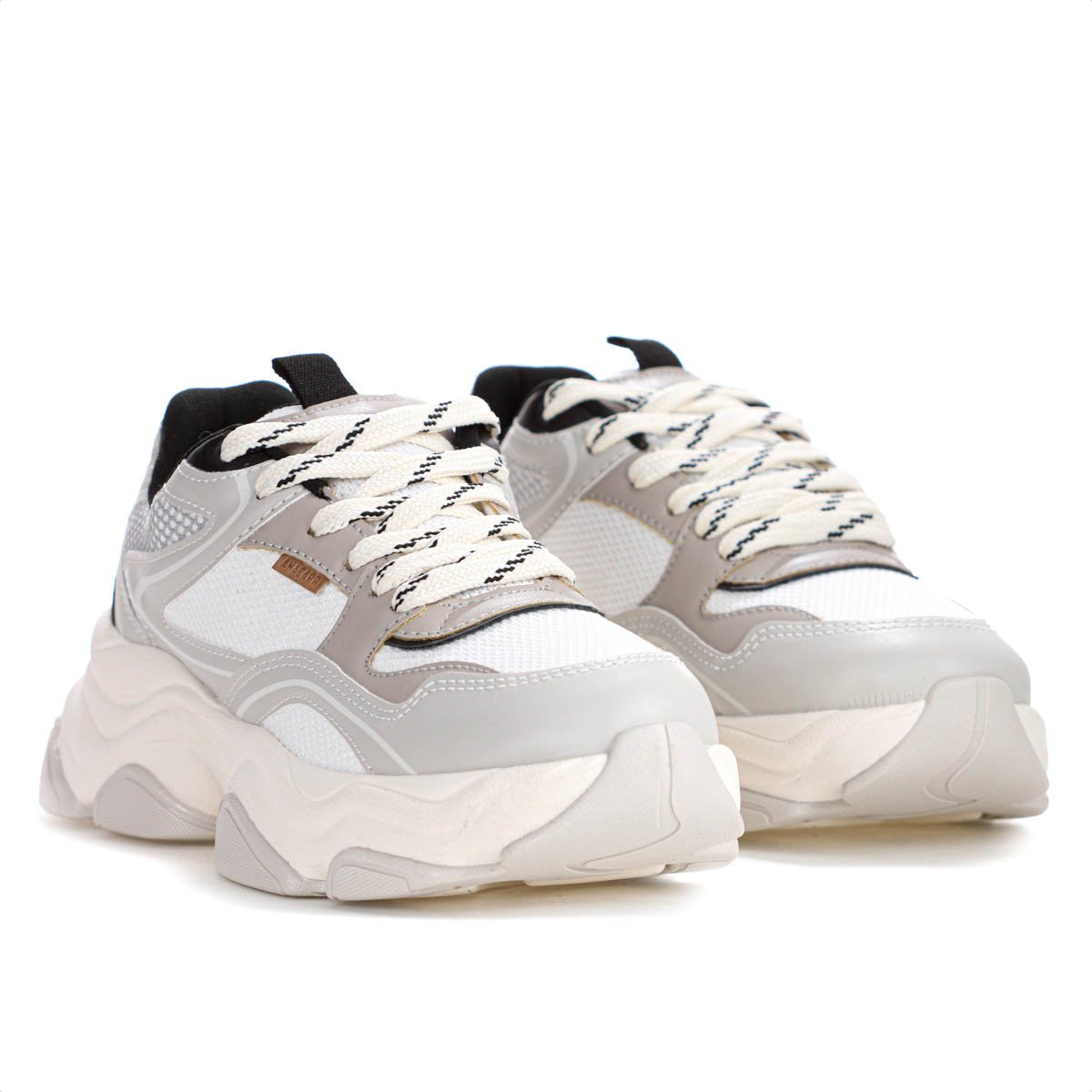 Tenis Anacapri Alexa Robusto Cinza Branco e Preto - Feminino Cinza 3