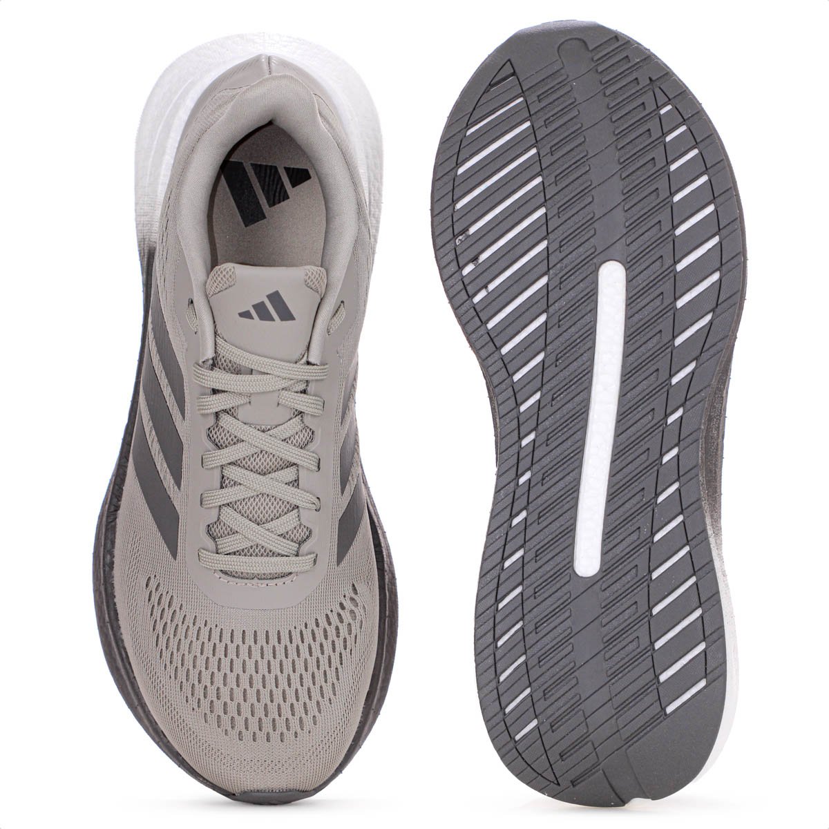 Tenis Adidas Boost Run Verde Caqui e Cinza - Feminino Cinza 5