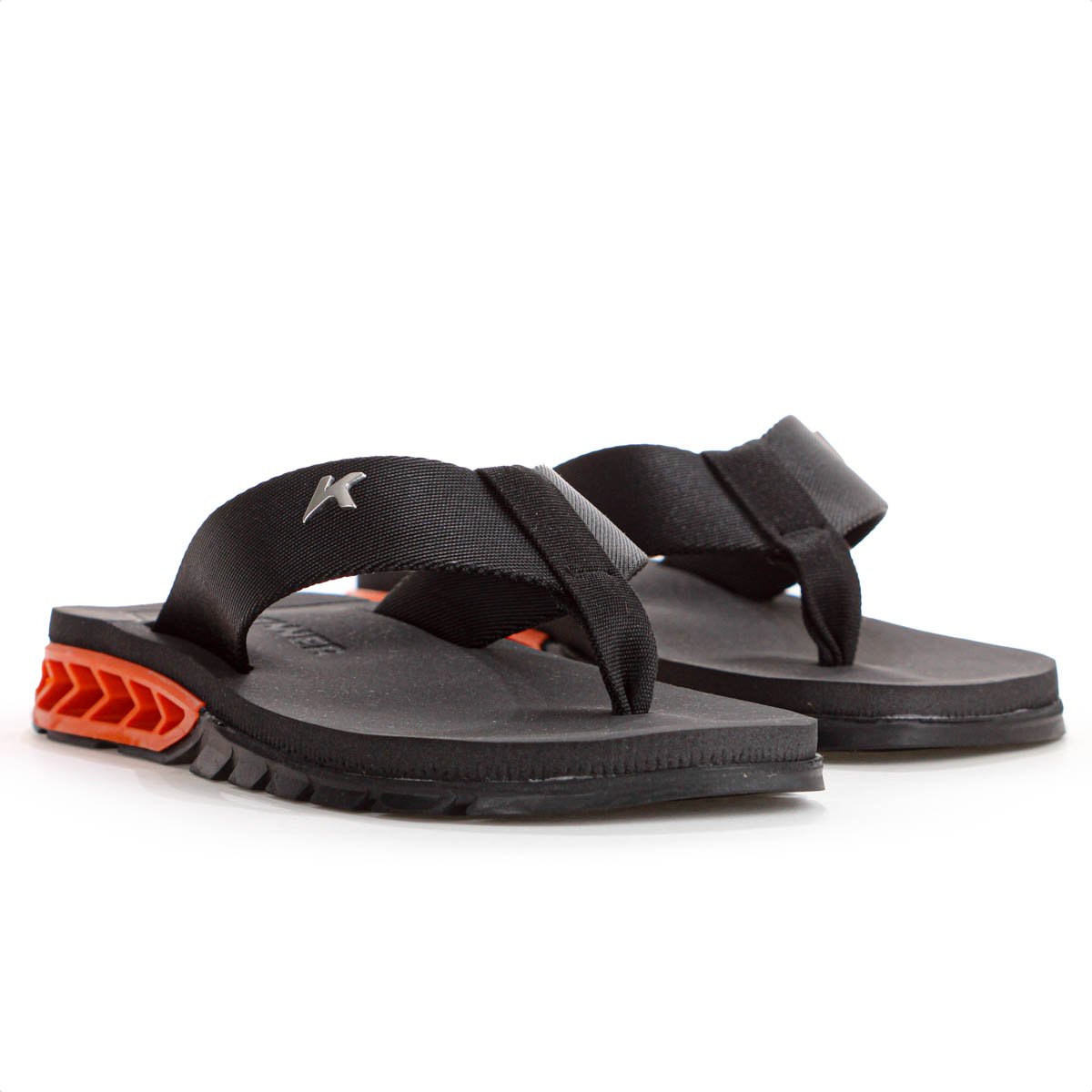 Chinelo Kenner Rakka Preto e Laranja - Masculino Preto 4