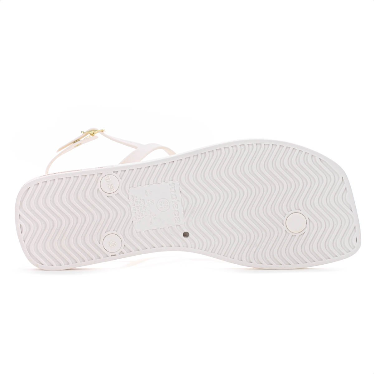 Sandalia Moleca Tira Pronta C/ Detalhe Off White e Dourado - Feminino  Branco 6