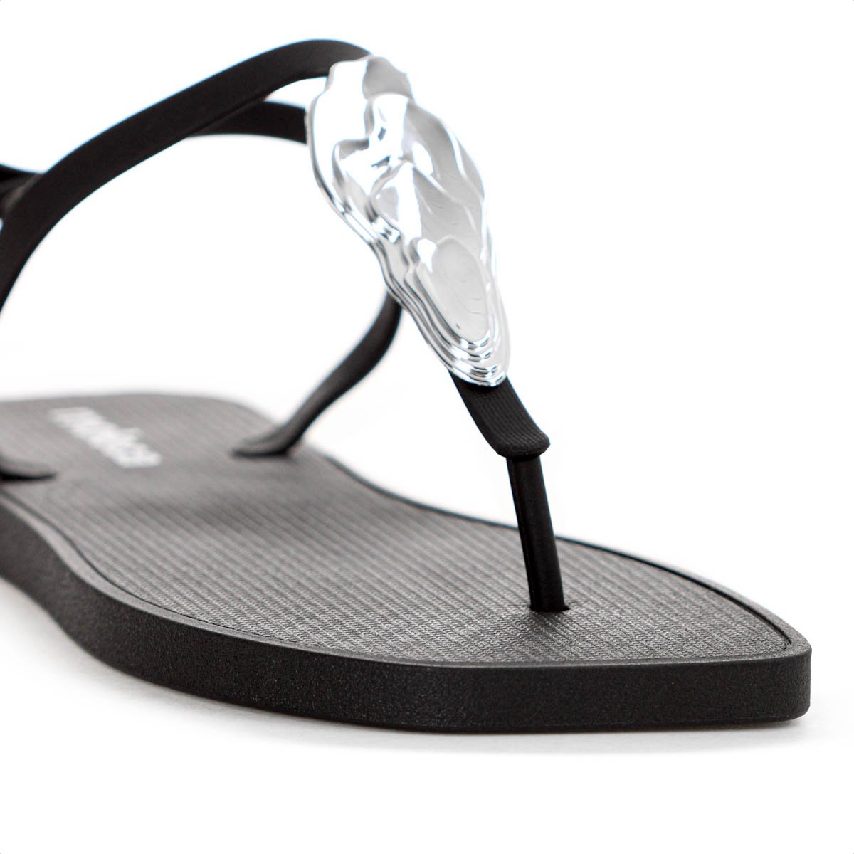 Sandalia Moleca Tira Pronta C/ Detalhe Preto e Prata - Feminino Preto 8