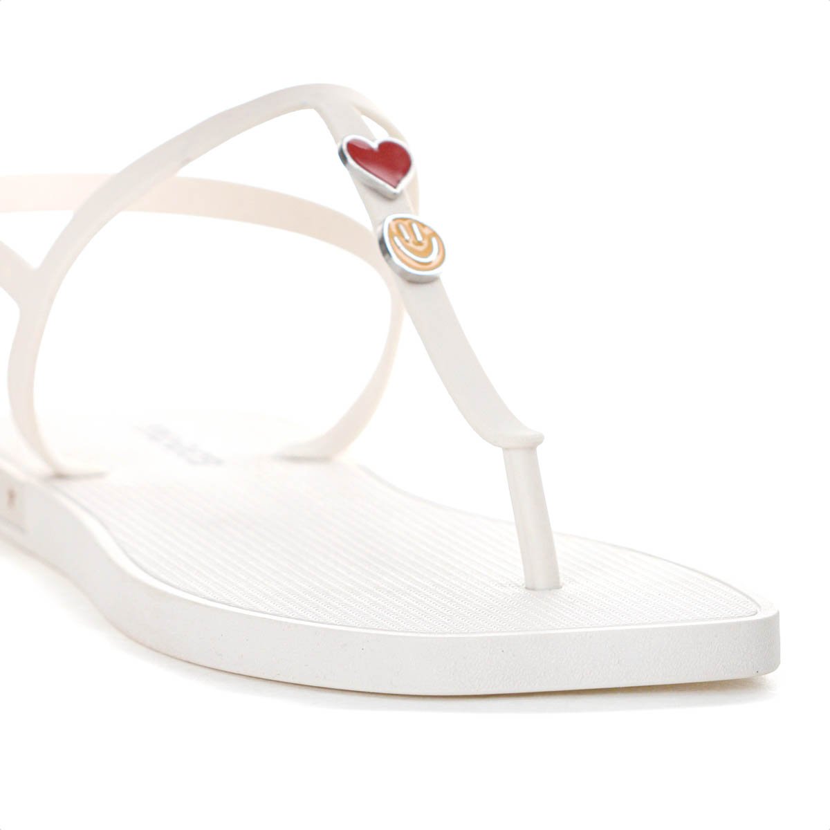 Sandalia Moleca Tira Pronta Pin Emoji Off White - Feminino Off White 9