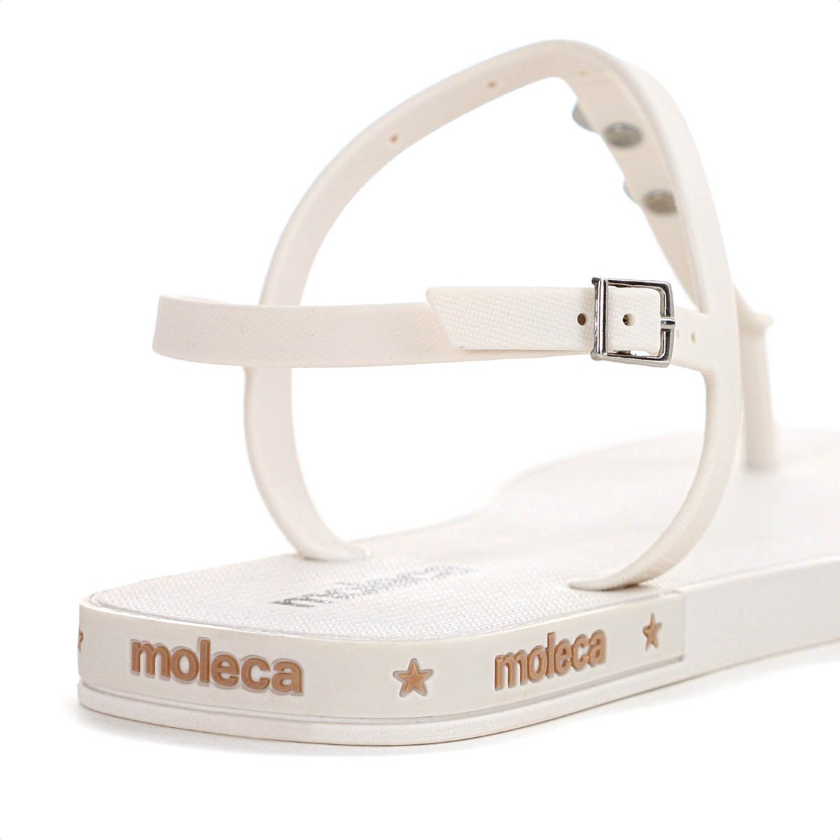 Sandalia Moleca Tira Pronta Pin Emoji Off White - Feminino Off White 10