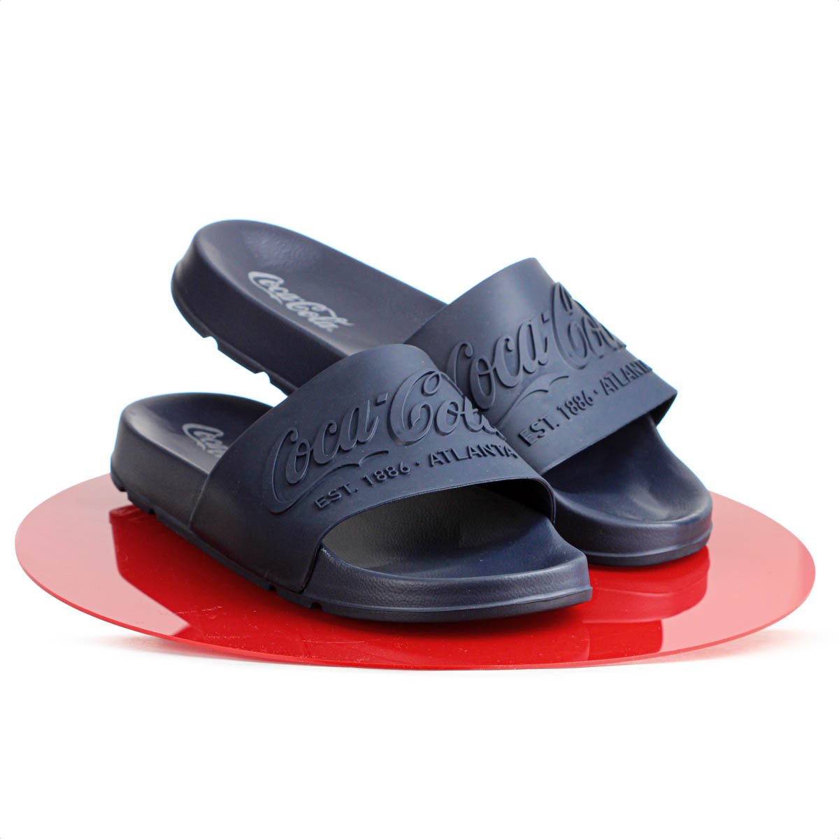 Chinelo Coca Cola Slide Injetado Coke Azul Marinho -  Masculino Azul 10
