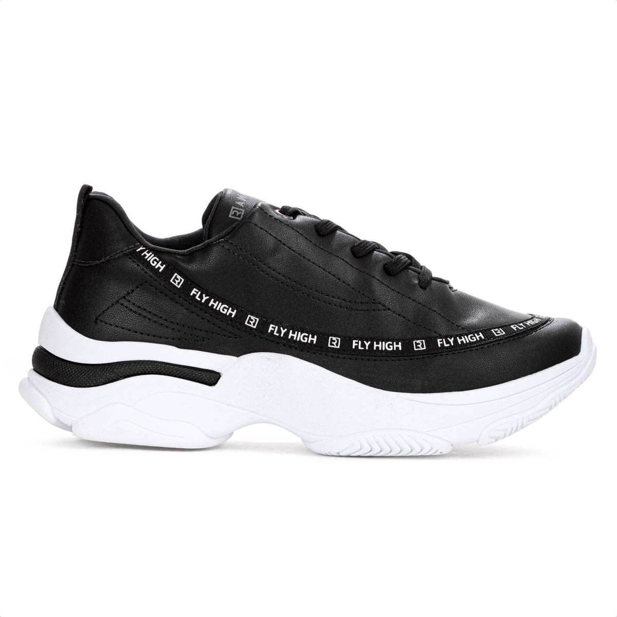 Tenis Ramarim New Fly High Preto e Branco - Feminino