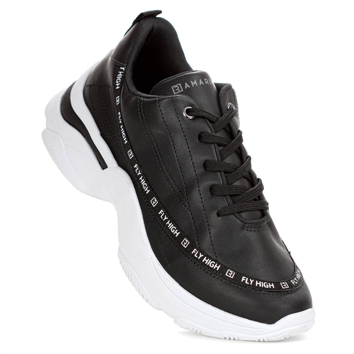 Tenis Ramarim New Fly High Preto e Branco - Feminino Preto 5