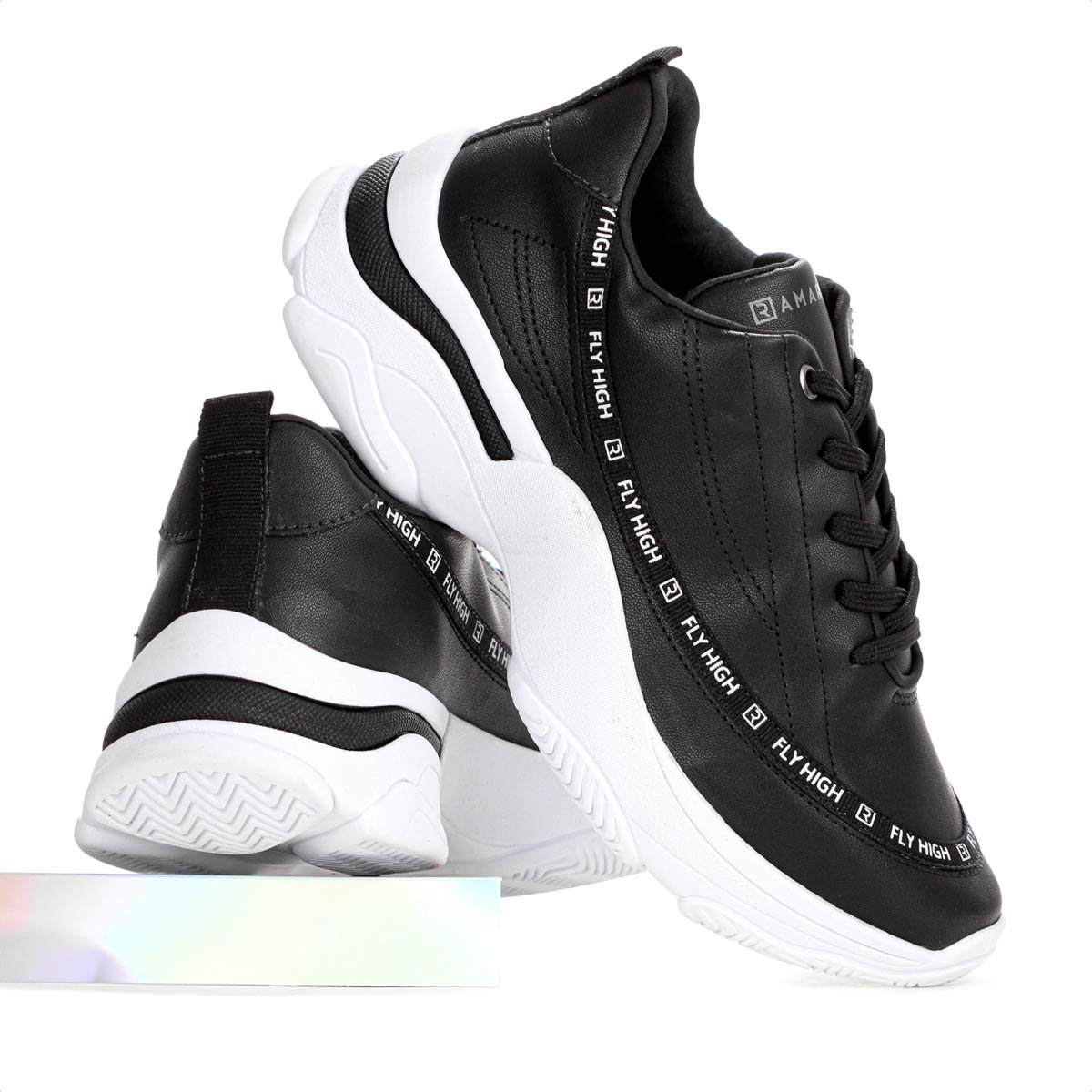 Tenis Ramarim New Fly High Preto e Branco - Feminino Preto 8