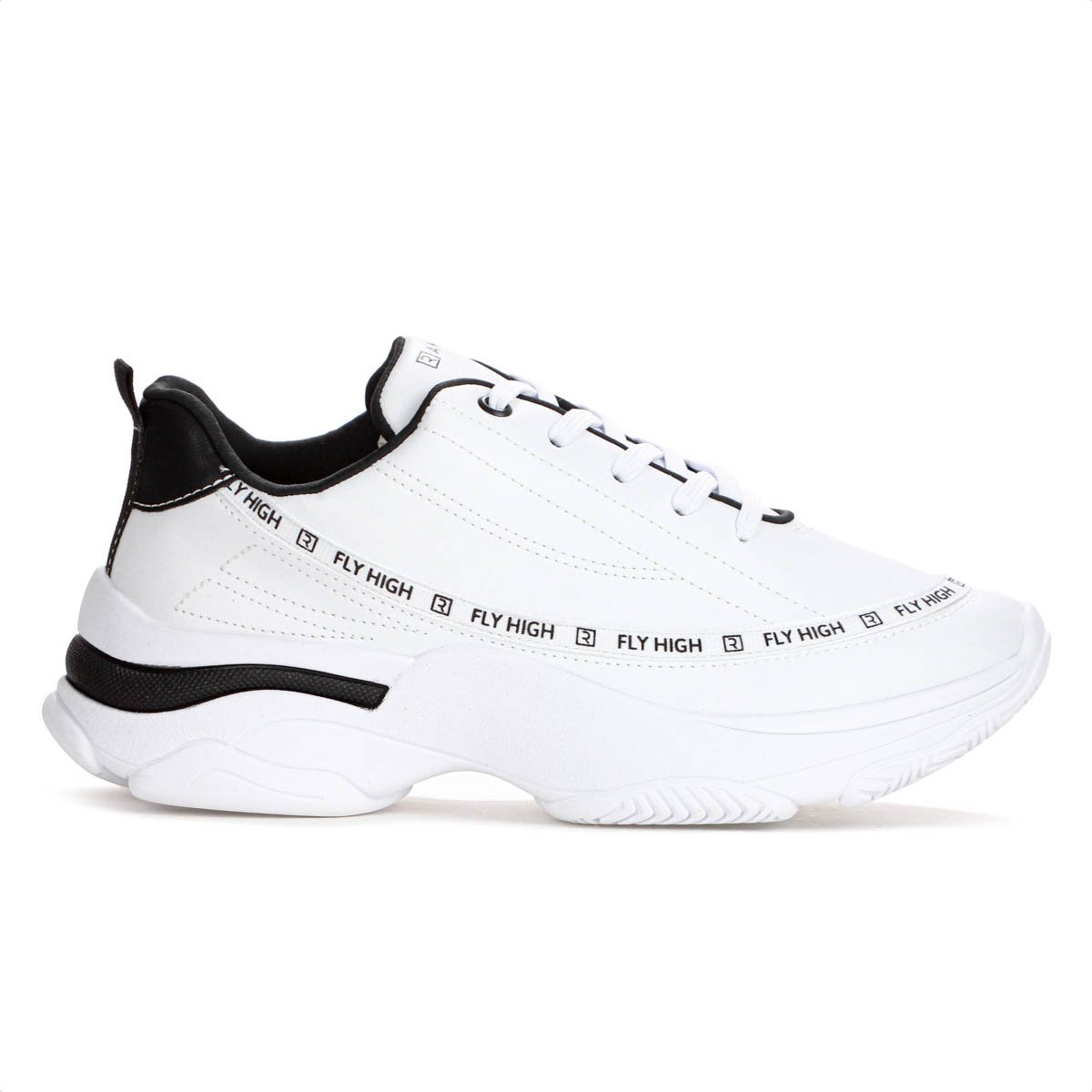 Tenis Ramarim New Fly High Branco e Preto - Feminino