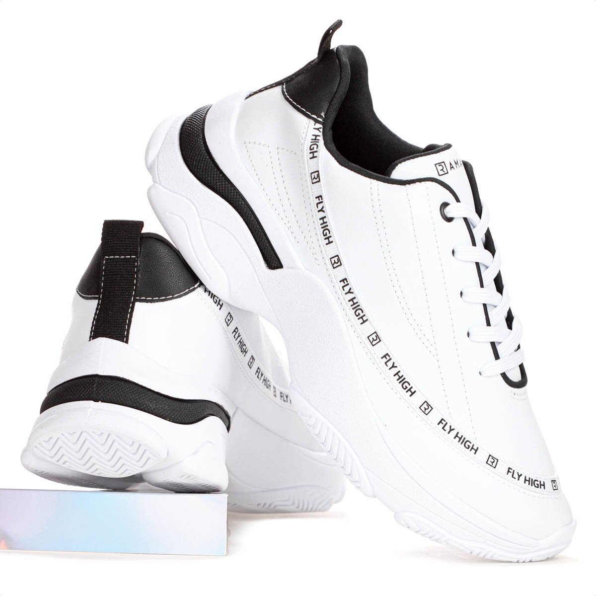 Tenis Ramarim New Fly High Branco e Preto - Feminino Branco 8