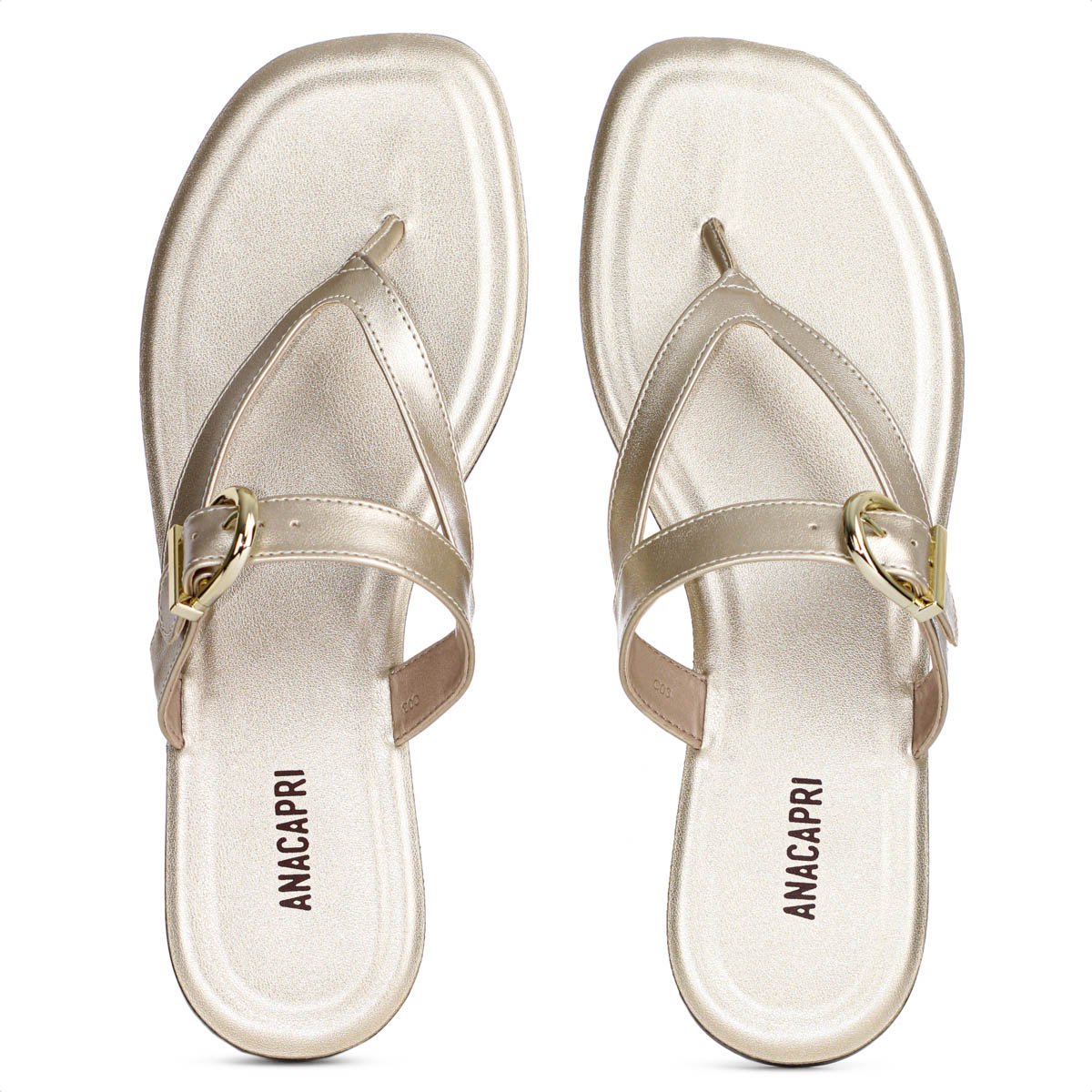 Rasteira Anacapri Fivela Dourado - Feminino Dourado 5