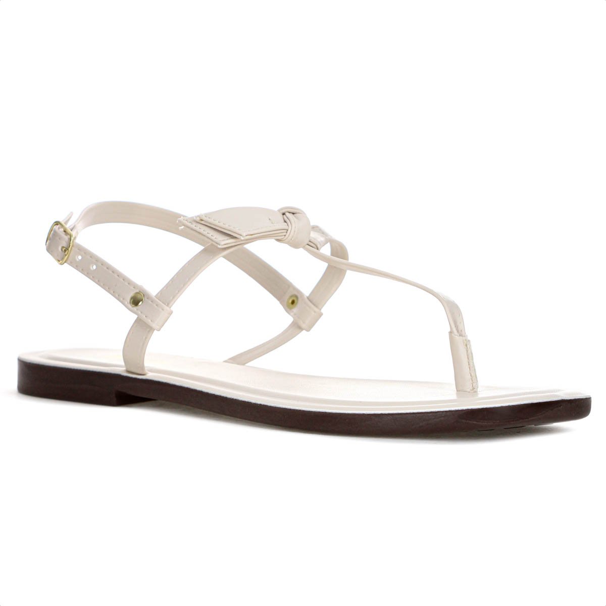 Sandalia Rasteira Anacapri Slim Off White - Feminino