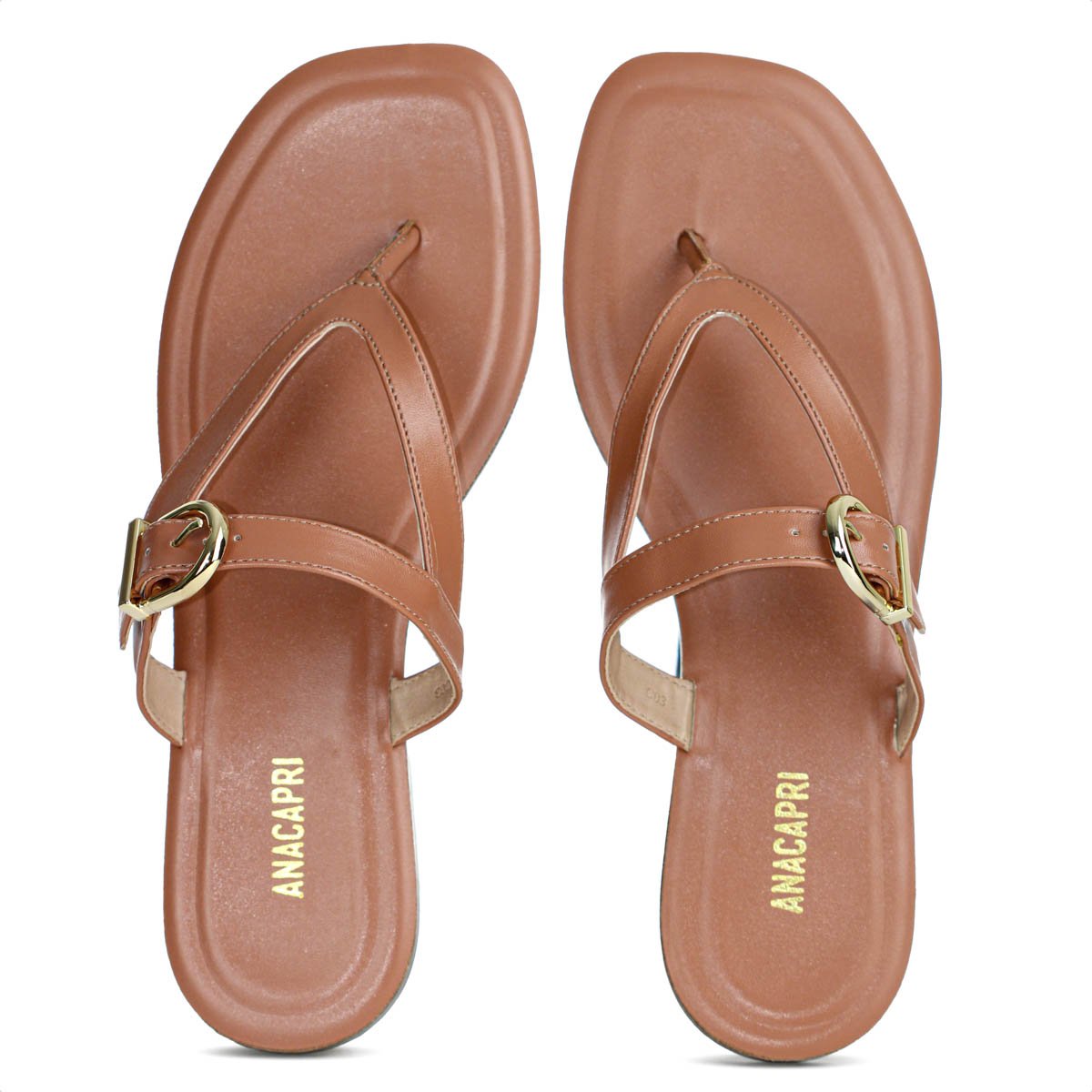 Rasteira Anacapri Fivela Marrom Caramelo - Feminino Marrom 5