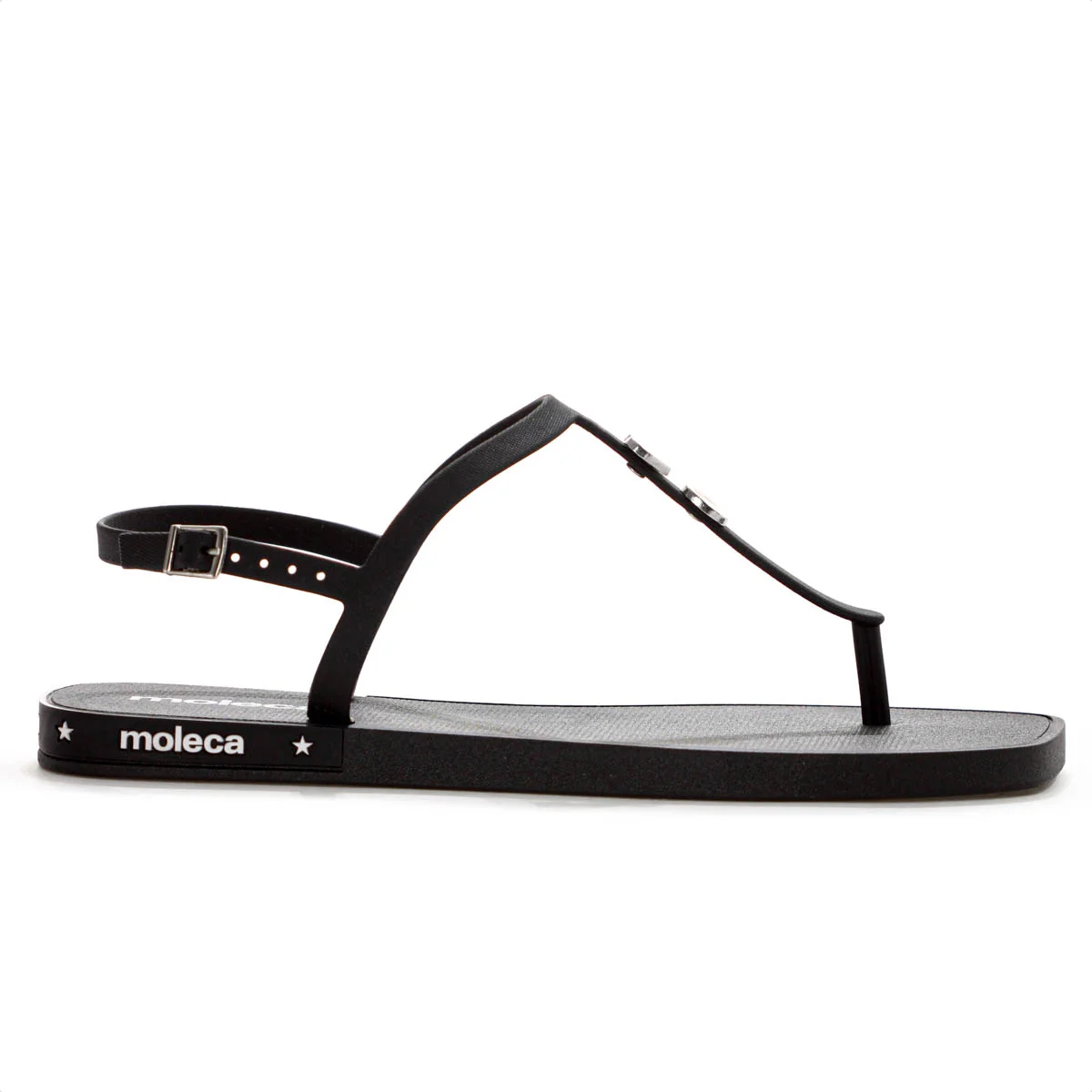 Sandalia Moleca Tira Pronta Pin Emoji Preto - Feminino Preto 2