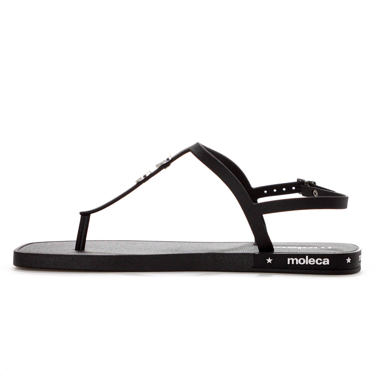 Sandalia Moleca Tira Pronta Pin Emoji Preto - Feminino Preto 3