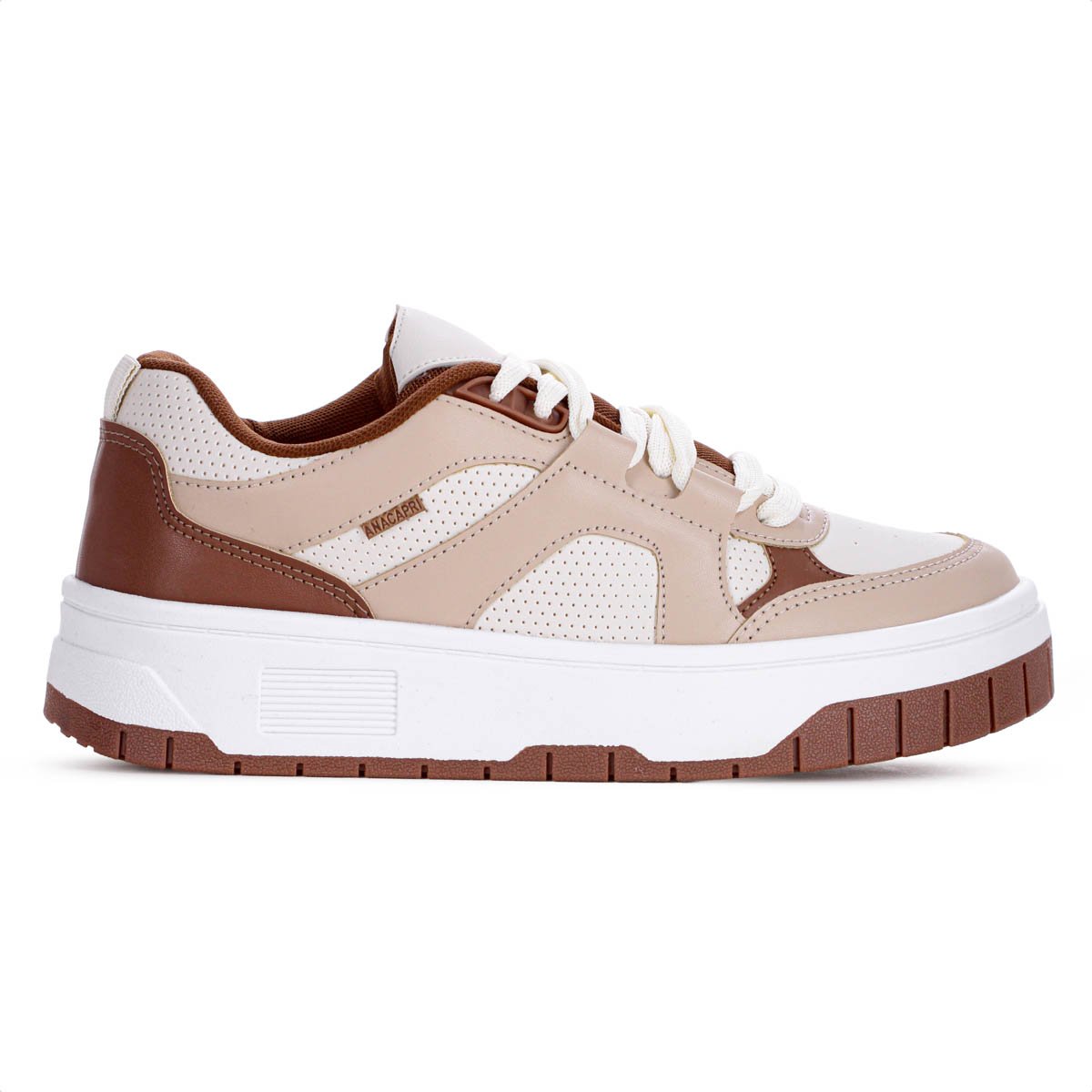 Tenis Anacapri Ivy Maxi Bege e Marrom - Feminino