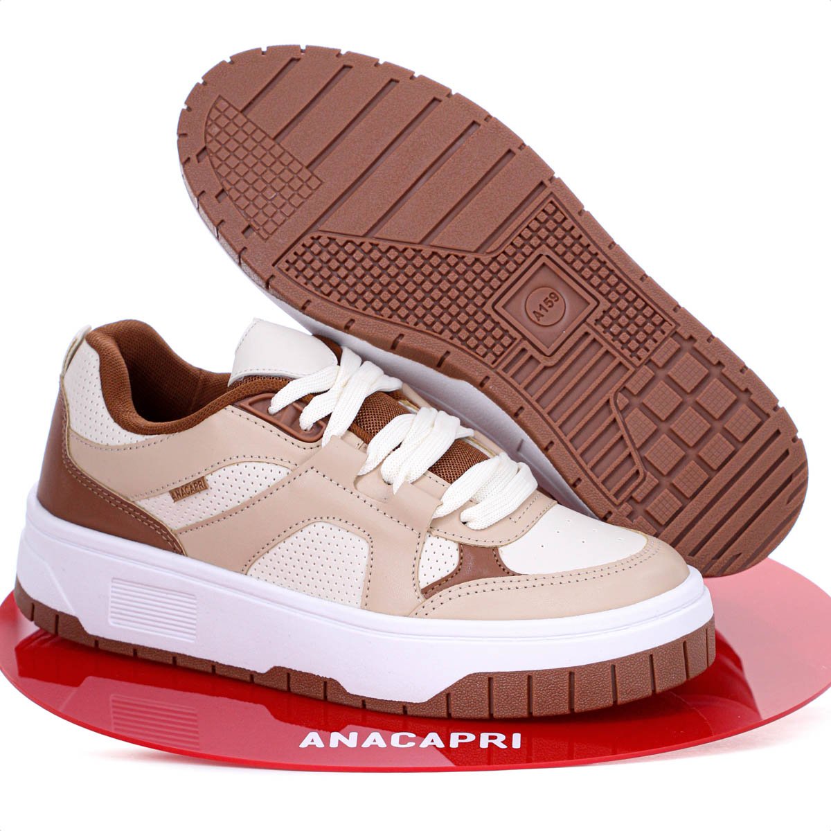 Tenis Anacapri Ivy Maxi Bege e Marrom - Feminino Bege/Marrom 8