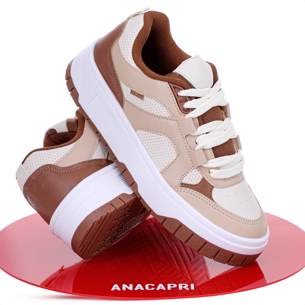 Tenis Anacapri Ivy Maxi Bege e Marrom - Feminino Bege/Marrom 9