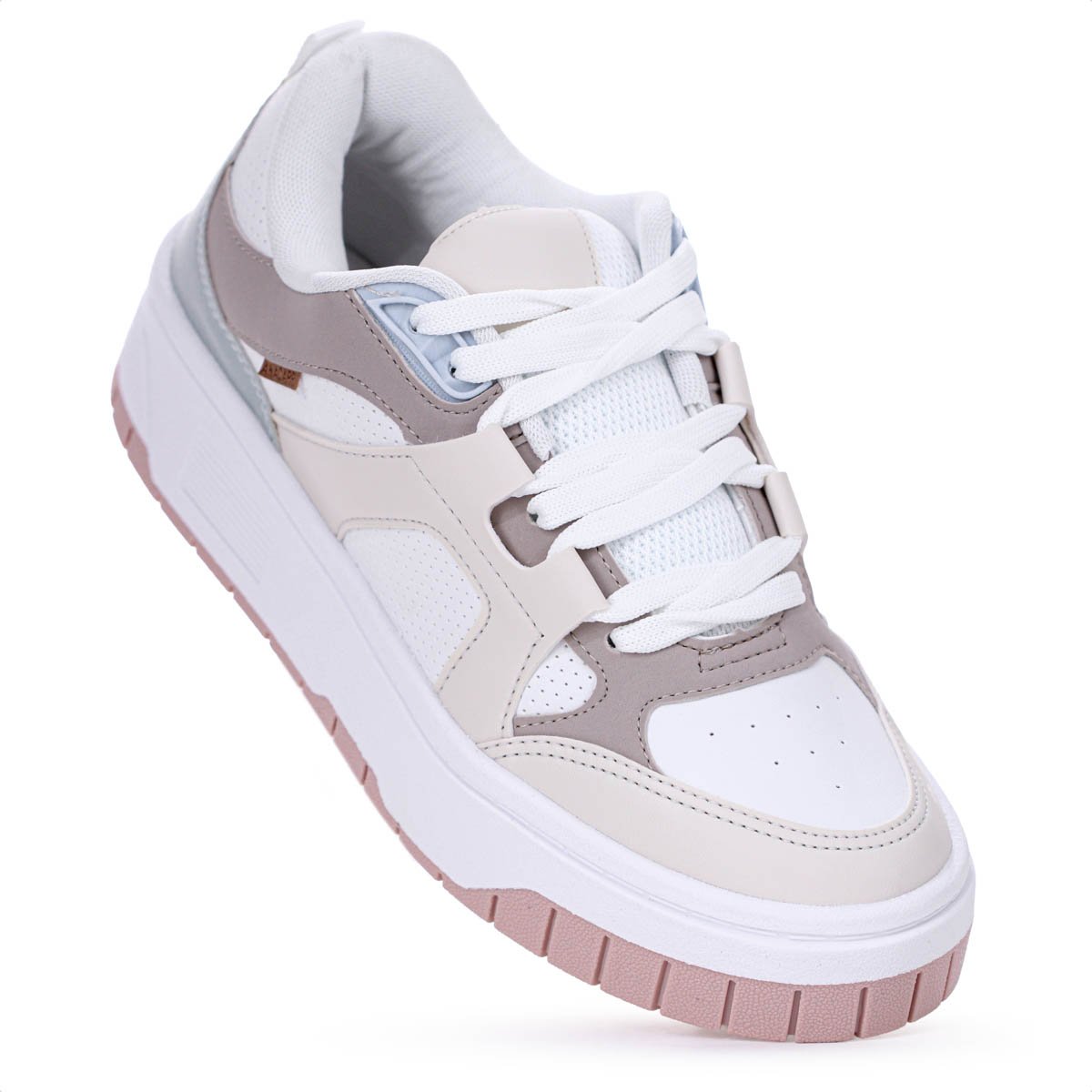 Tenis Anacapri Ivy Maxi Multi Tons Branco Marrom e Amarelo - Feminino Branco/Cinza/Azul 3