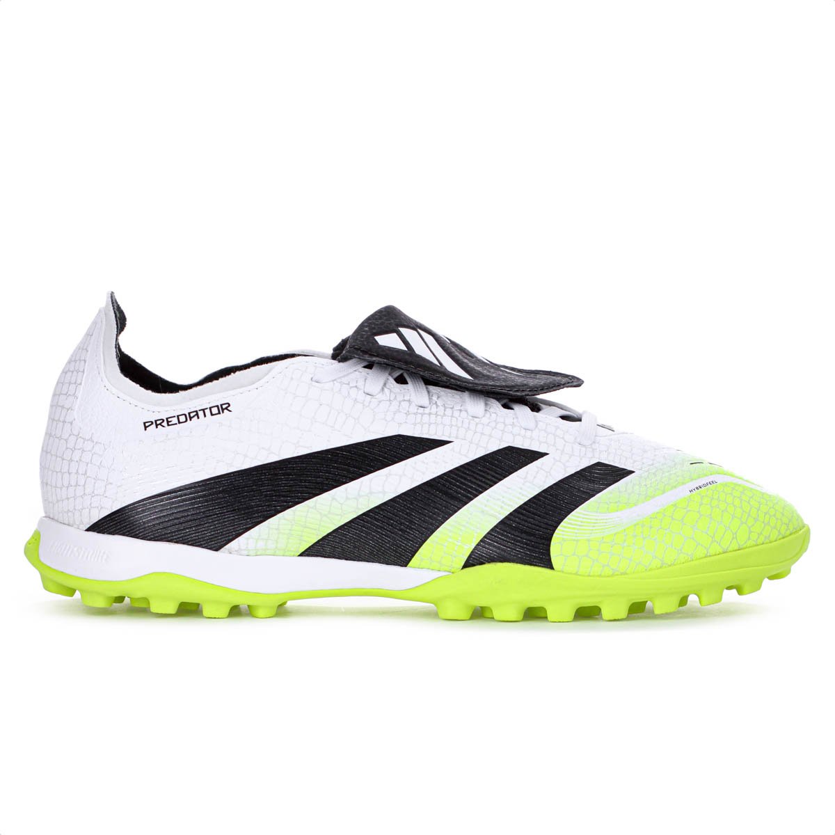 Chuteira Adidas Society Predator League Fold-Over Branco Preto e Verde - Masculino