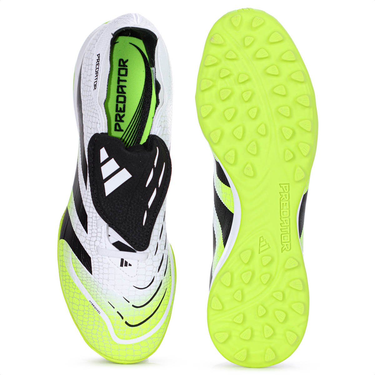 Chuteira Adidas Society Predator League Fold-Over Branco Preto e Verde - Masculino Branco/Preto/Verde 4