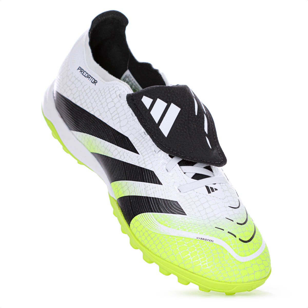 Chuteira Adidas Society Predator League Fold-Over Branco Preto e Verde - Masculino Branco/Preto/Verde 5