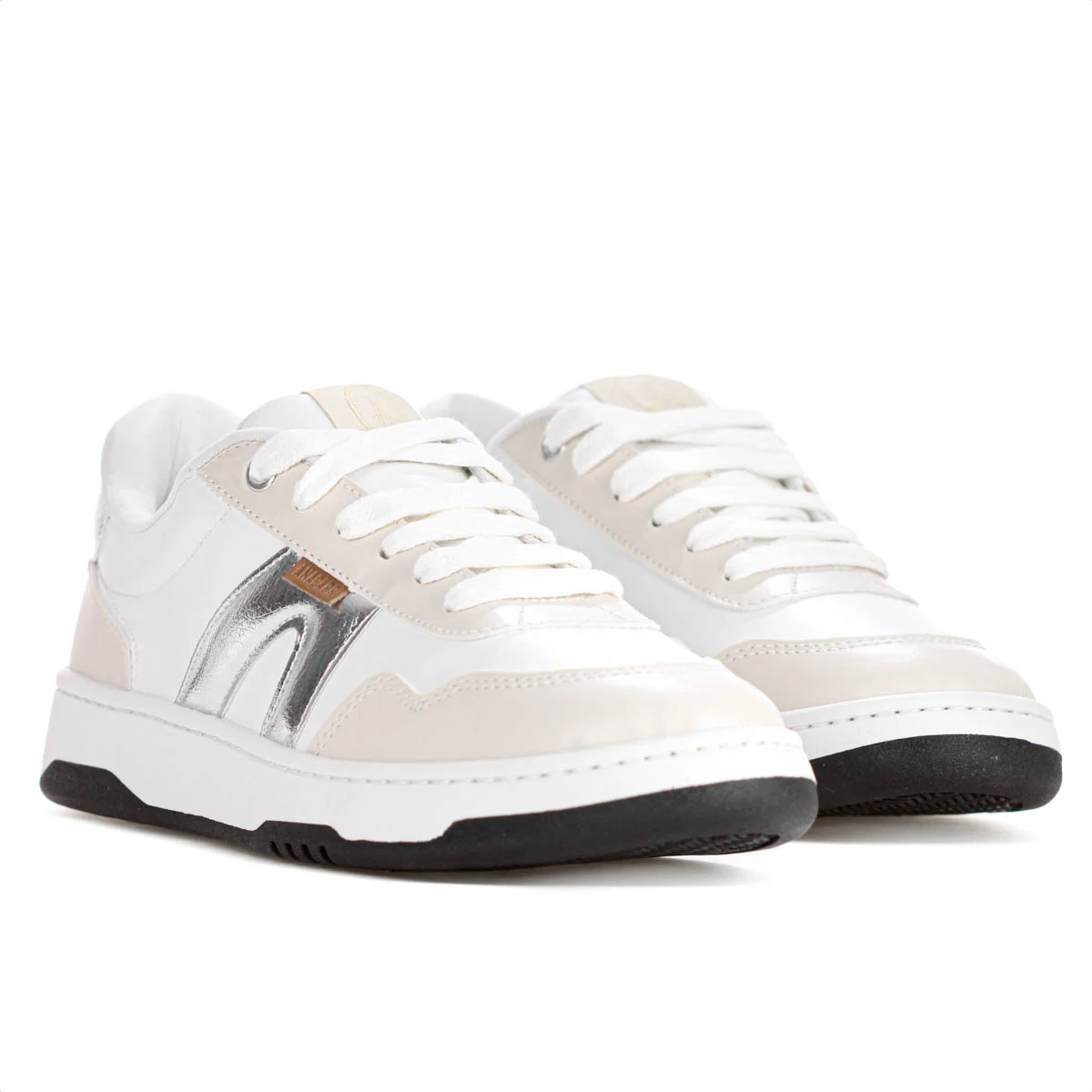 Tenis Anacapri AC1119 Virginia Fonseca Branco Prata e Creme - Feminino Branco/Bege/Prata 3