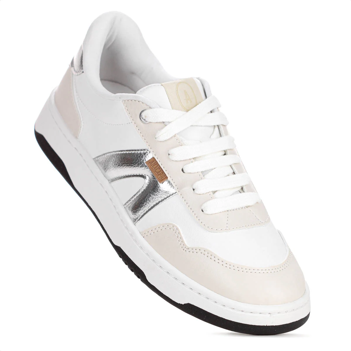 Tenis Anacapri AC1119 Virginia Fonseca Branco Prata e Creme - Feminino Branco/Bege/Prata 5