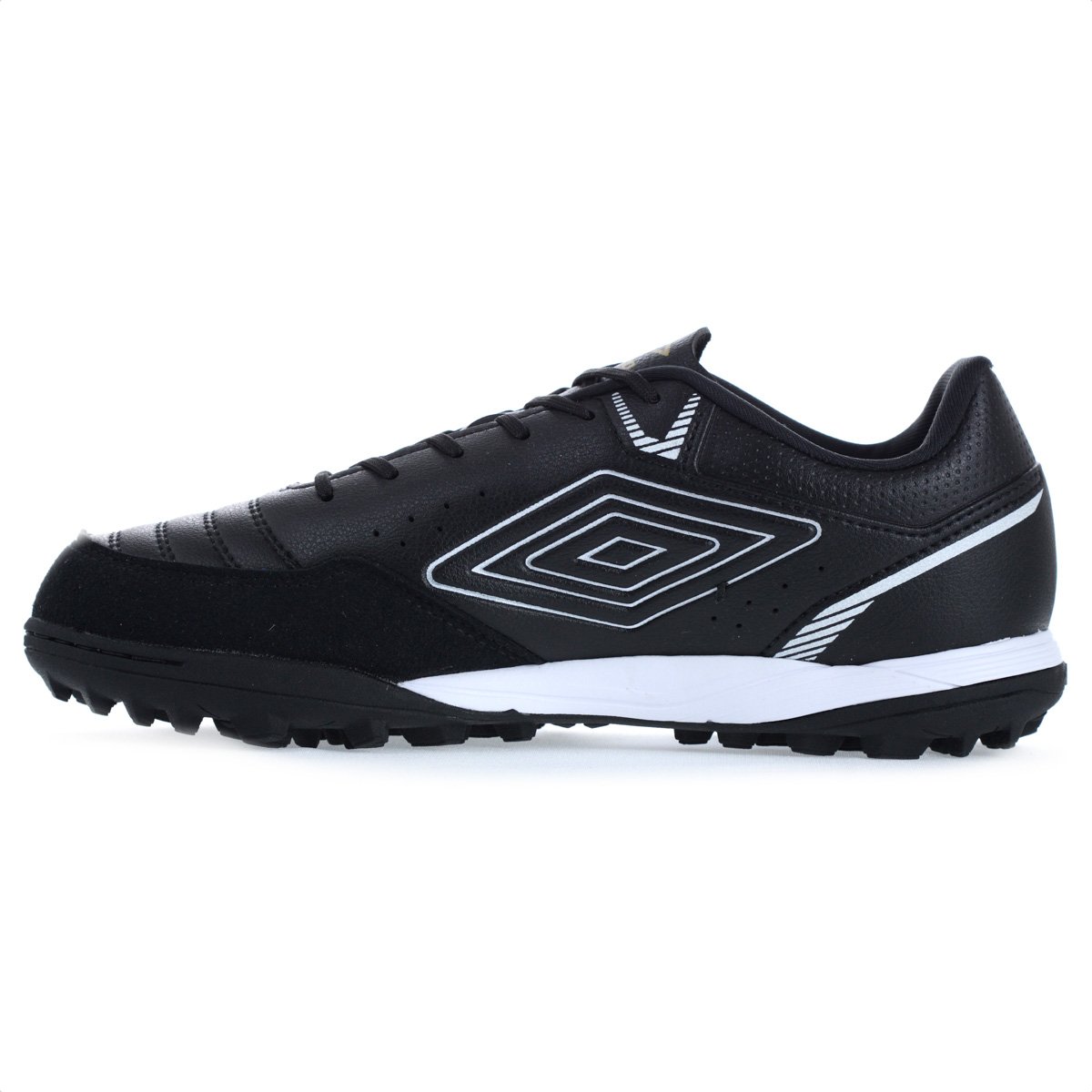 Chuteira Umbro Society X-Comfort Preto Branco e Dourado - Masculino Preto 3
