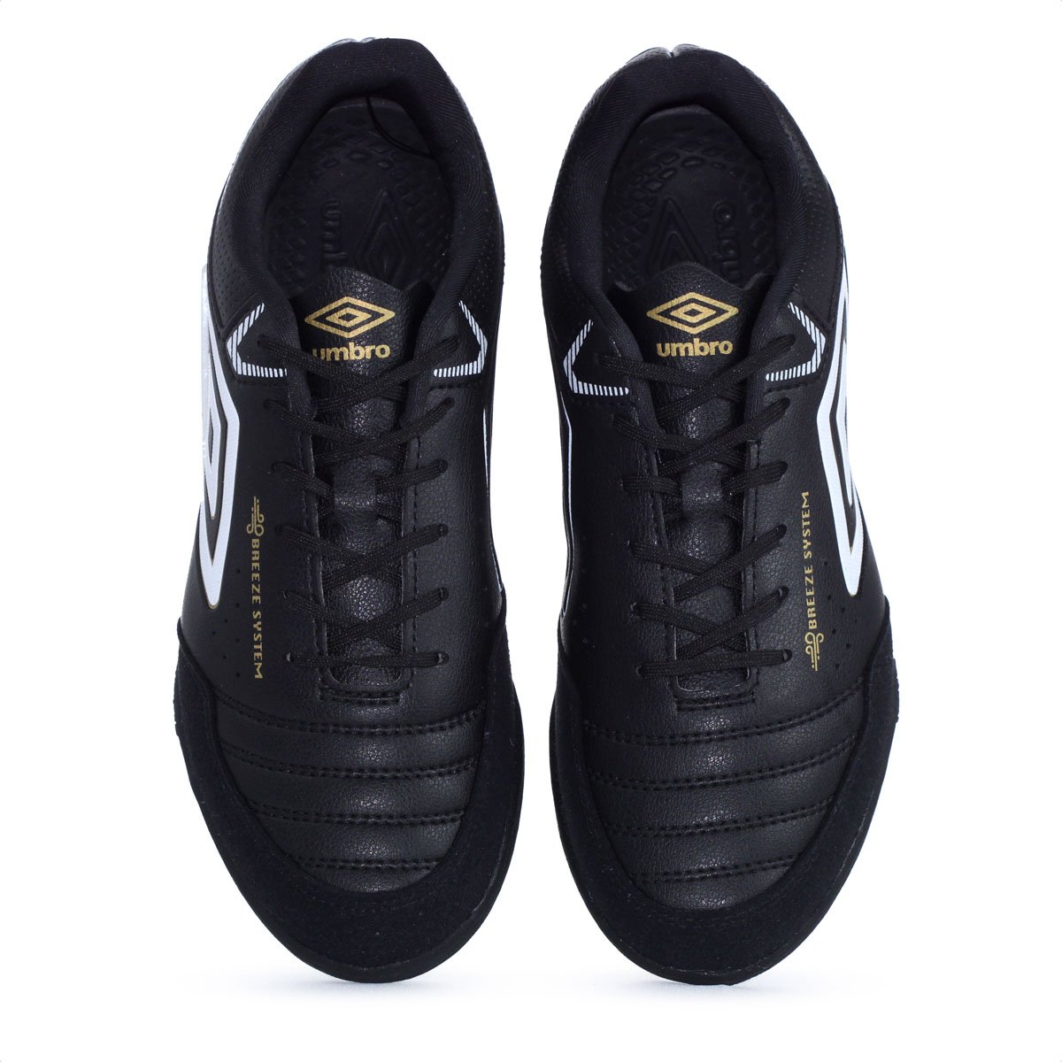 Chuteira Umbro Society X-Comfort Preto Branco e Dourado - Masculino Preto 6