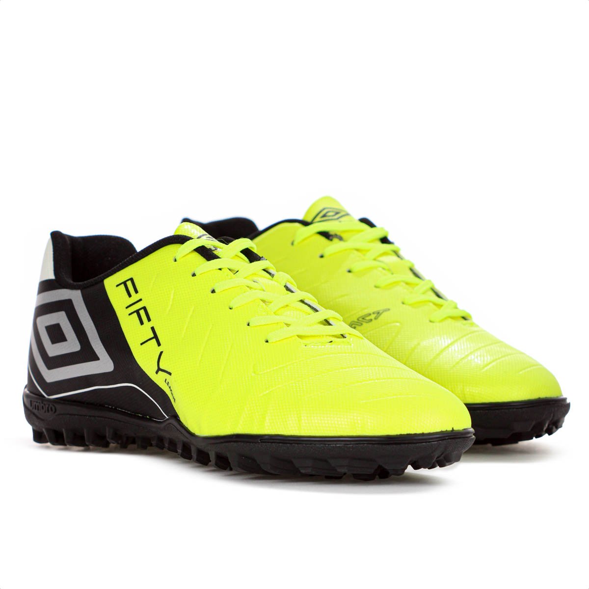 Chuteira Umbro Society Fifty Vi League Verde Limao Preto e Prata - Masculino Verde 3