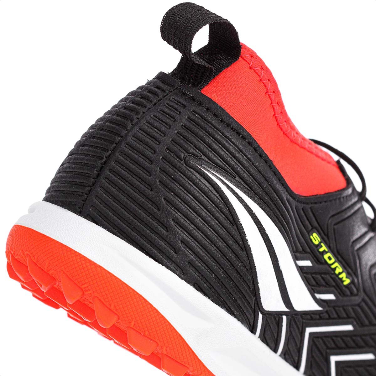 Chuteira Penalty Society Storm Y-3 Preto Branco e Vermelho- Masculina Preto/Laranja 8