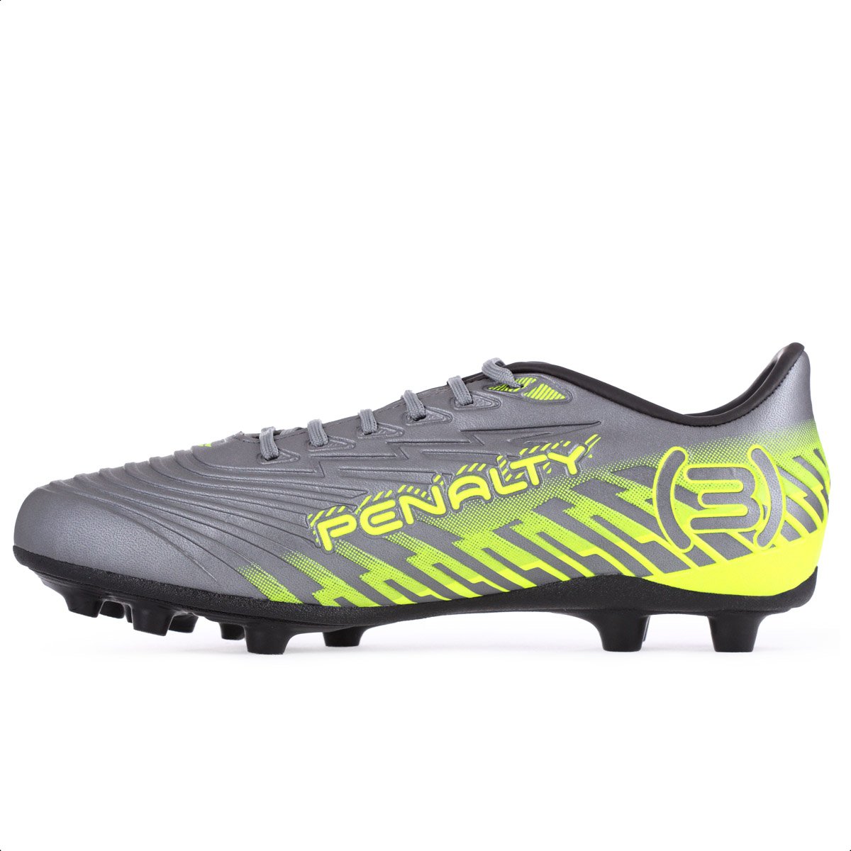 Chuteira Penalty Campo Bravo Y 3.0 Chumbo e Amarelo - Masculino  Cinza/Verde 3