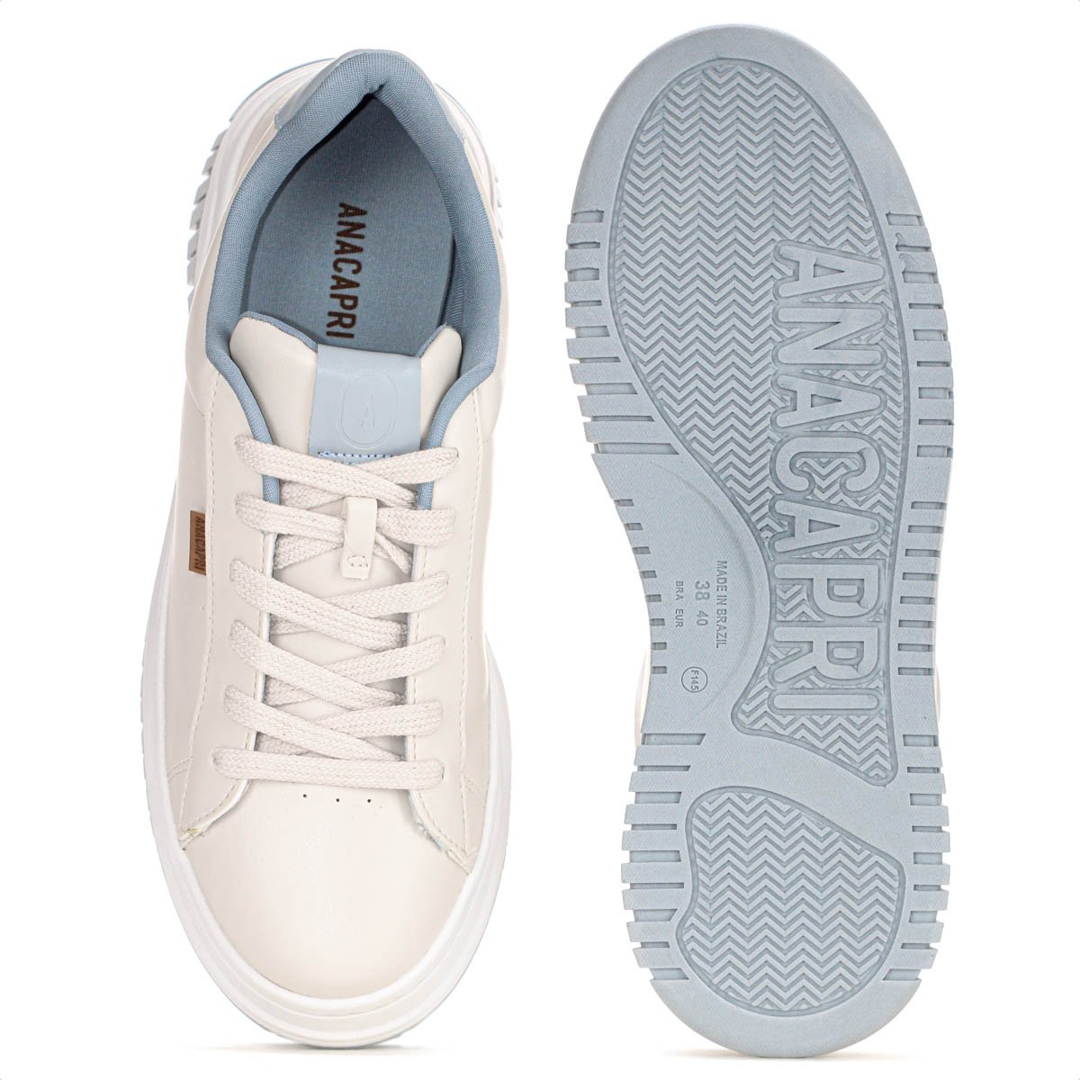 Tenis Anacapri  Alana Creme e Azul - Feminino Bege 5