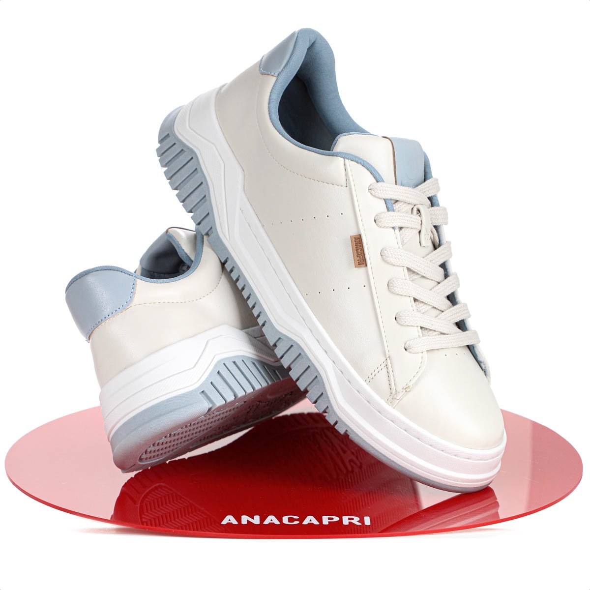 Tenis Anacapri  Alana Creme e Azul - Feminino Bege 9