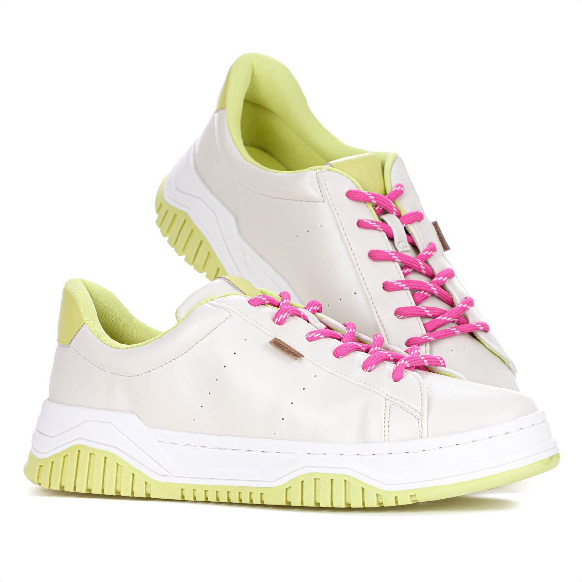 Tenis Anacapri Alana Creme e Verde - Feminino Bege 2