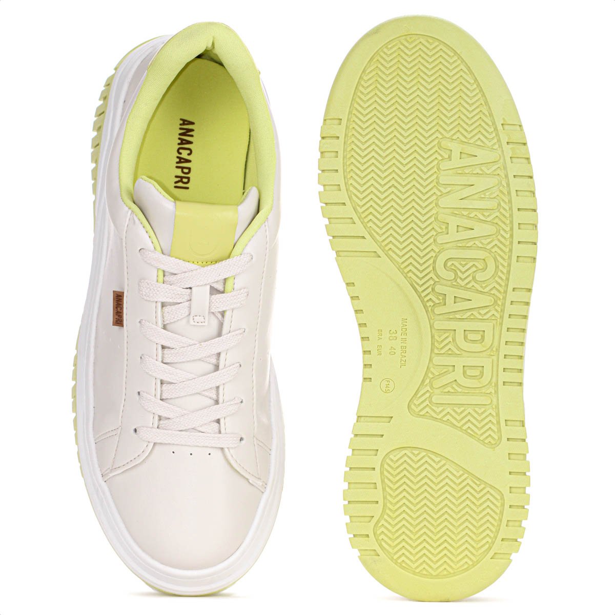 Tenis Anacapri Alana Creme e Verde - Feminino Bege 5