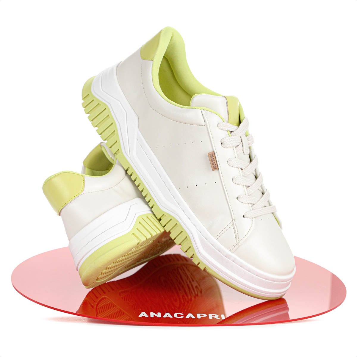 Tenis Anacapri Alana Creme e Verde - Feminino Bege 9