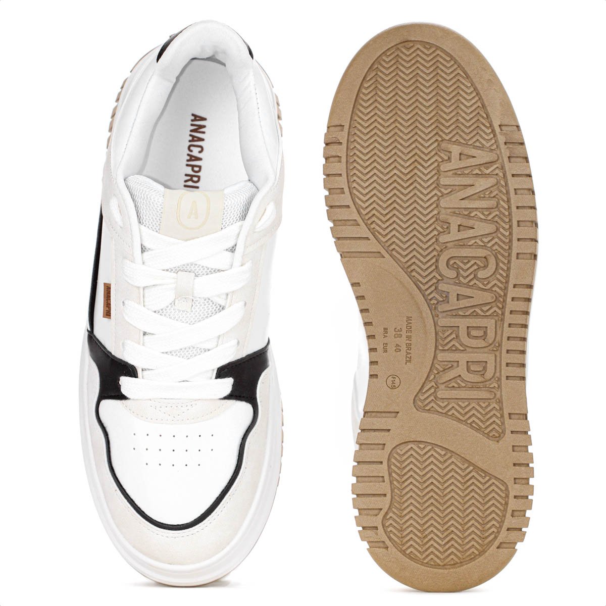 Tenis Anacapri Sofi Virginia Fonseca Branco Preto e Off White - Feminino Branco 4