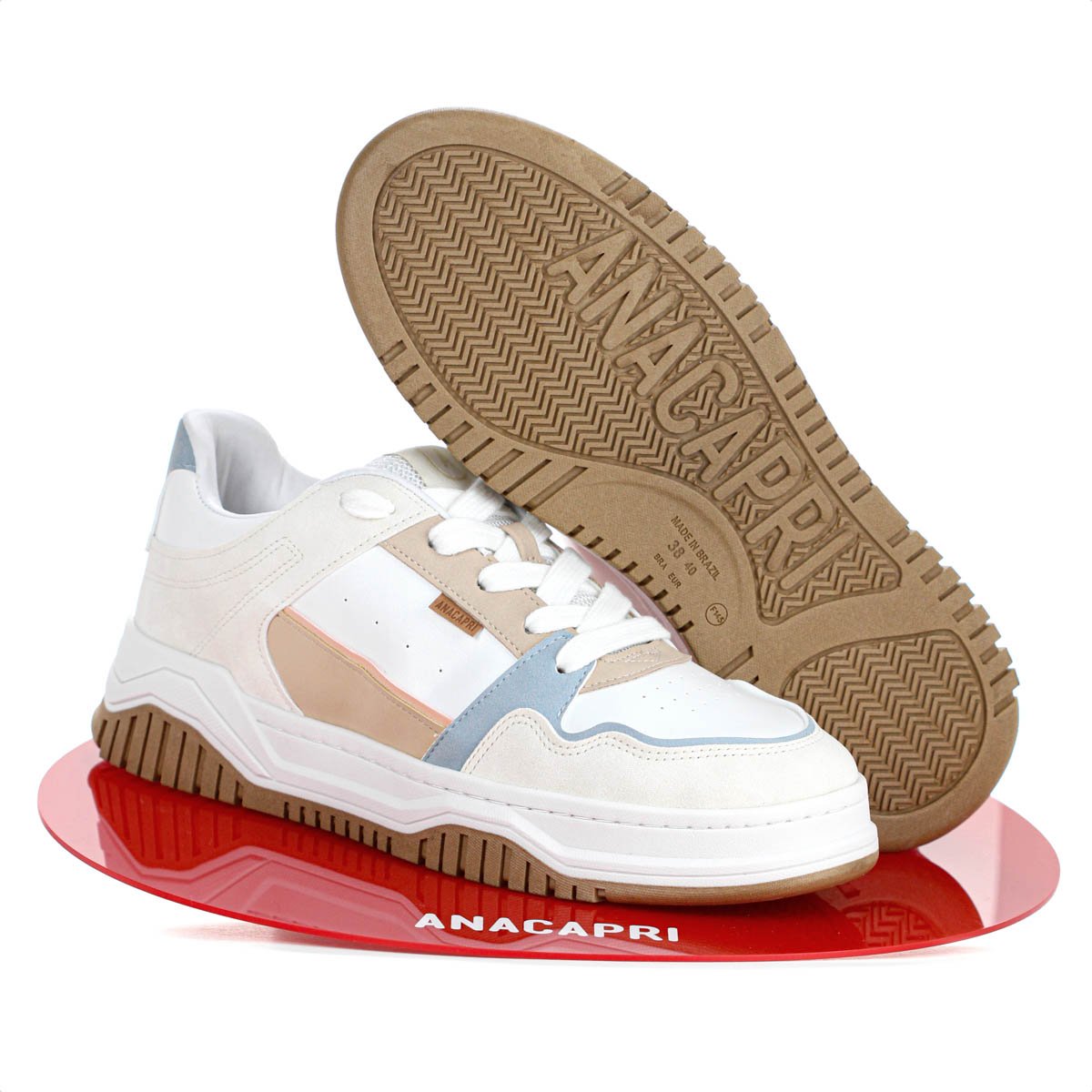 Tenis Anacapri Sofi Virginia Fonseca Branco Marrom e Azul - Feminino  Branco 9