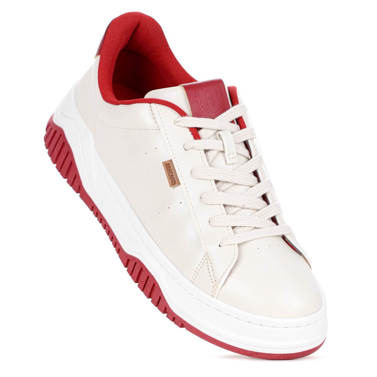 Tenis Anacapri Alana Creme e Vermelho - Feminino Bege 6