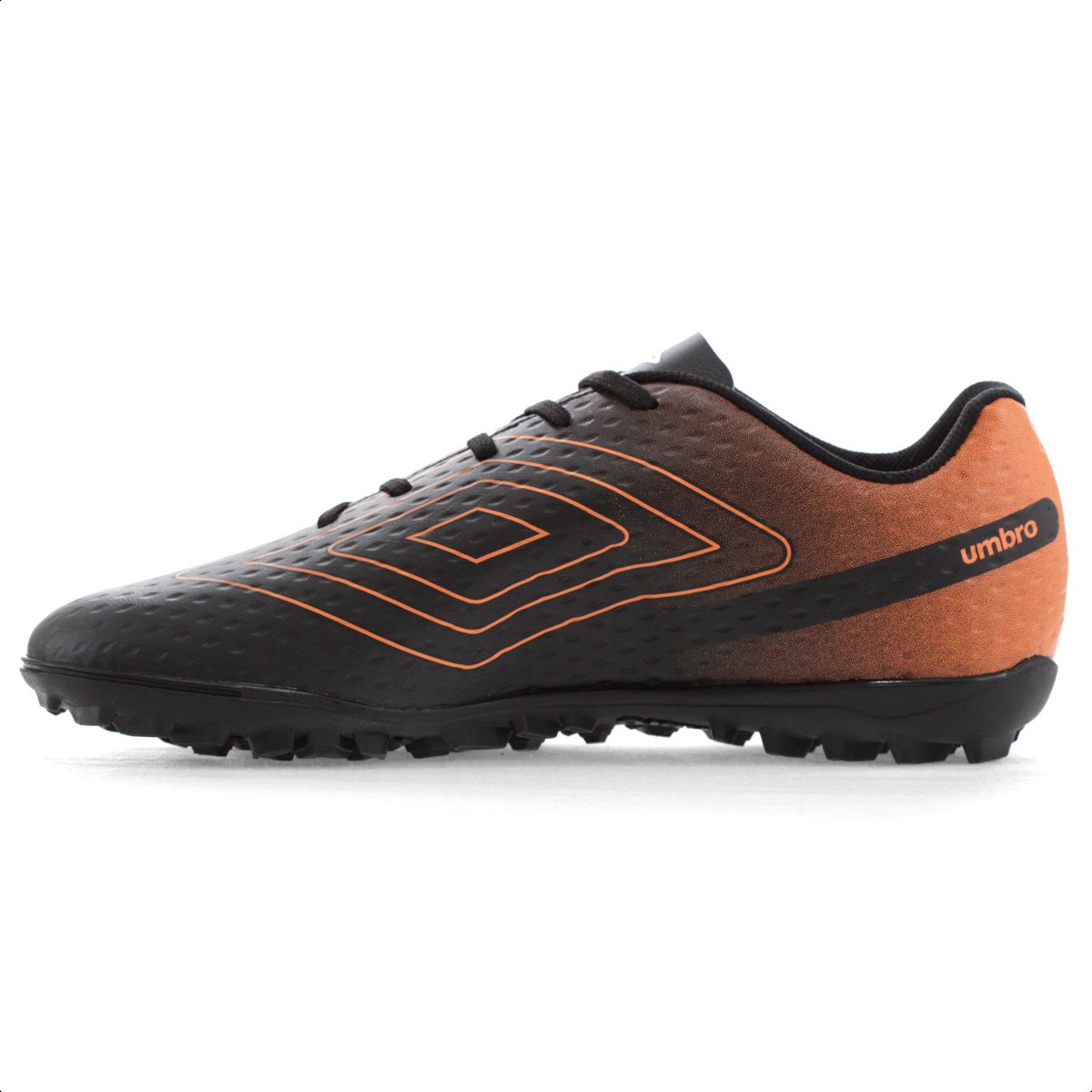 Chuteira Umbro Society Warskin Preta e Laranja - Masculina Preto 2
